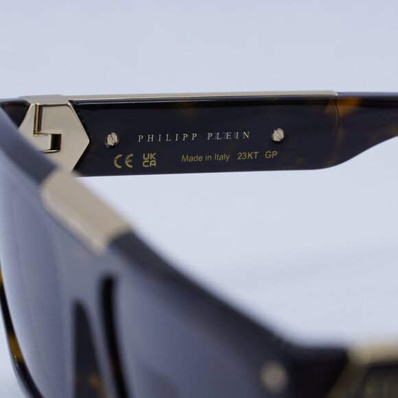 🕶️ New Philipp Plein SPP080 0722 Sunglasses - Havana Frame, Grey Lenses - Picture 8 of 12